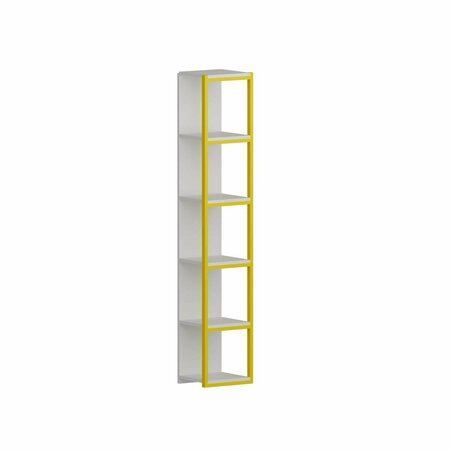 DECOROTIKA 70 in. Texas Cubic Bookcase - White & Yellow TXS71BCB07